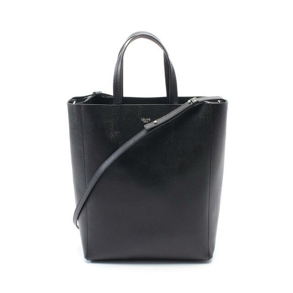 Celine Vertical Cabas Tote Bag Leather Black - Picture 1 of 6